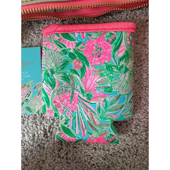 Lilly Pulitzer New Beach Day Pouch w/ Inside Pouch, Drink Holder, Towel Clips - Picture 6 of 15